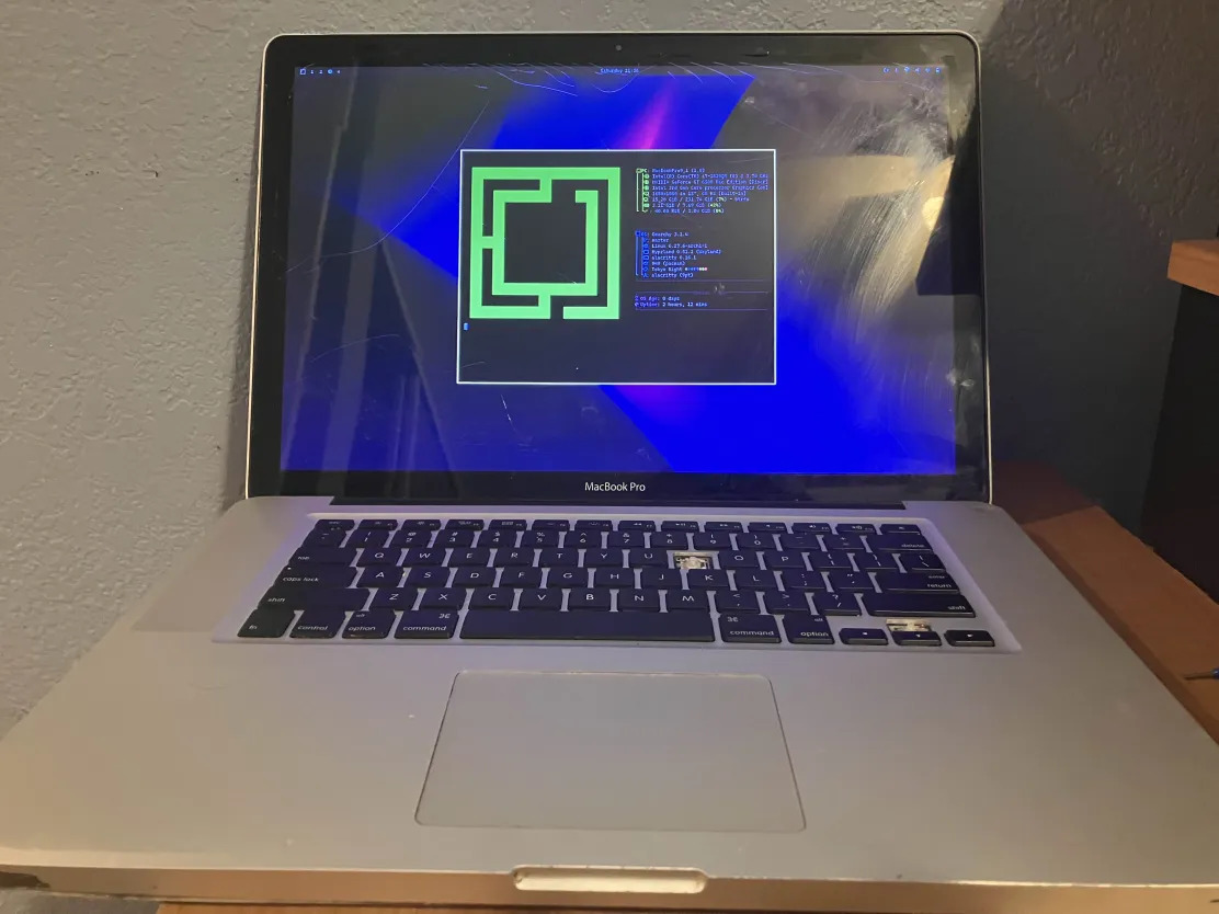 Laptop with Omarchy installed